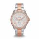 RELOJ FOSSIL  CORREA PLATEADA ORO ROSA DE ACERO INOXIDABLE, CAJA DE ACERO INOXIDABLE, DAMA