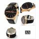 RELOJ AX/ CORREA NEGRA DE CUERO, CAJA DE ACERO INOXIDABLE, CABALLERO