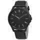 RELOJ AX/ CORREA NEGRA DE CUERO, CAJA DE ACERO INOXIDABLE, CABALLERO