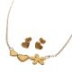 ACERO JUEGO CADENA ARETES