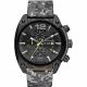 RELOJ DIESEL/ CORREA GRIS DE CAMUFLAJE EN CUERO, CAJA DE ACERO INOXIDABLE, CABALLERO