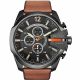 RELOJ DIESEL/ CORREA MARRON DE CUERO, CAJA DE ACERO INOXIDABLE, CABALLERO