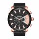 RELOJ DIESEL/ CORREA NEGRA DE CUERO, CAJA DE ACERO INOXIDABLE, CABALLERO