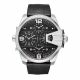 RELOJ DIESEL/ CORREA NEGRA DE CUERO, CAJA DE ACERO INOXIDABLE, CABALLERO