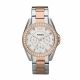 RELOJ FOSSIL  CORREA PLATEADA ORO ROSA DE ACERO INOXIDABLE, CAJA ACERO INOXIDABLE, DAMA