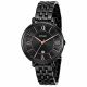 RELOJ FOSSIL/ CORREA NEGRA DE ACERO INOXIDABLE, CAJA DE ACERO INOXIDABLE, DAMA