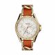 RELOJ FOSSIL/ CORREA CARAMEL DE CUERO, CAJA DE ACERO INOXIDABLE, DAMA