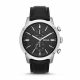 RELOJ FOSSIL/ CORREA NEGRA DE CUERO, CAJA DE ACERO INOXIDABLE, CABALLERO