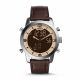 RELOJ FOSSIL/ CORREA MARRON DE CUERO, CAJA DE ACERO INOXIDABLE, CABALLERO