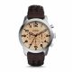 RELOJ FOSSIL/ CORREA MARRON DE CUERO, CAJA DE ACERO INOXIDABLE, CABALLERO