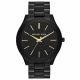 RELOJ MK/ CORREA NEGRA DE ACERO INOXIDABLE CAJA DE ACERO INOXIDABLE DAMA