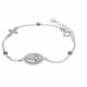 PLATA 925 Pulsera De Piedras Con Dije Religioso